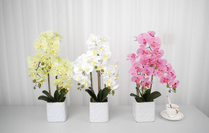 Vente directe Oh Arts, plantes en pot décoratives de luxe, orchidée artificielle en pot pour la décoration du salon - Product Image 6