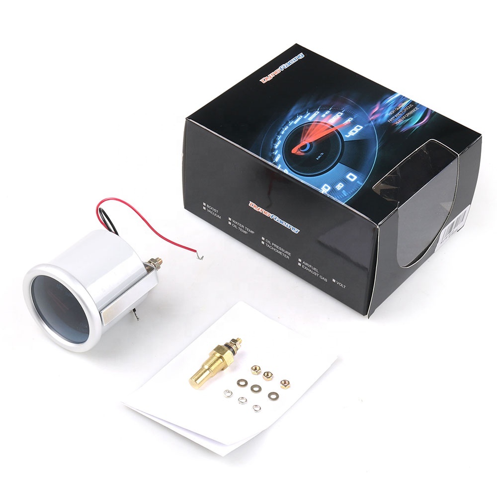 2'' 52Mm Universal Smoke Lens Digital Water Temp Temperature Gauge 40-120C 12V Led Water Temp Sensor