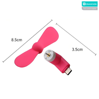 Grosir Pabrik kipas USB Mini khusus 2 in 1 kipas ponsel portabel untuk iPhone dan Android Logo kustom tipe-c