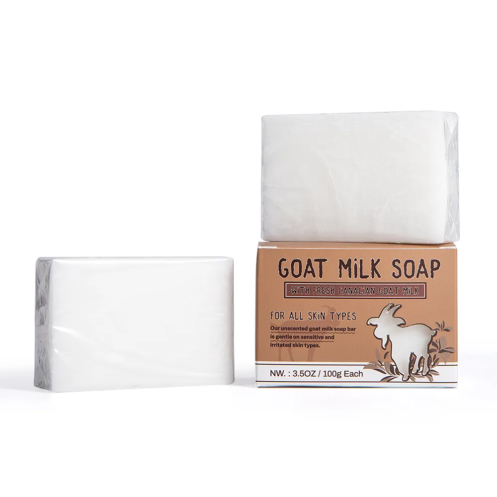 Sabun susu kambing pemutih lembut 100g, Pelembab Organik untuk kulit kering dan sensitif musim dingin