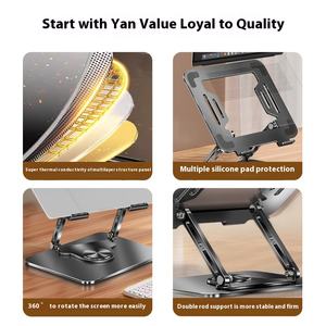 Support réglable en métal rotatif à 360 degrés pour ordinateurs portables de 10 à 17.3 pouces, support pliable pour ordinateur portable, support pour tablette PC - Product Image 4