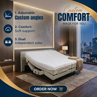 Meuble de chambre à coucher télécommandé, lit réglable Smart Zero Gravity Okin avec inclinaison de la tête et soutien lombaire