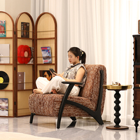 Fauteuil de loisirs en bois massif, fauteuil d'appoint rembourré, pieds en métal, fauteuil inclinable pour salon