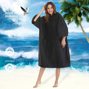 Vente en gros de <span class=keywords><strong>poncho</strong></span> à capuche en micro fibre personnalisé de grande taille robe à langer serviette de bain d'hiver chaude - Product Image 4