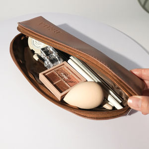 Borsa per il Trucco Ecologica in PU Lucido con Logo Personalizzato in Rilievo, Resistente all'Acqua, Portatile, per Pennelli da Trucco - Product Image 5
