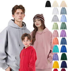 Sudadera con Capucha y Cremallera, Tejido de Punto Imitación Algodón 450gsm, Holgada, con Bolsillos, Bordado 3D, Logotipo Impreso, para Padres e Hijos - Product Image 1