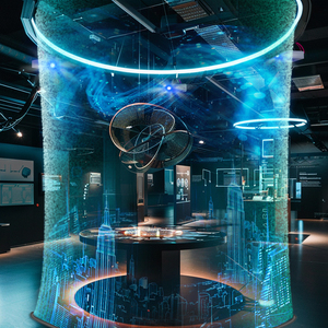 Schermi Olografici Cilindrici per Musei Scientifici Proiezioni Immersive Interattive a 360 Gradi Esperienze Visive Mostre - Product Image 2