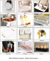 Support de présentation de nourriture en acrylique blanc pour buffet
