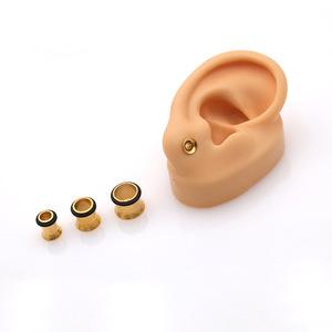 Golden Brass Conical Ear Tapers Expansion Kit 18K Purity Unisex Piercing Jewelry Spike Geometric Shape for Ear Stretching - Product Image 4