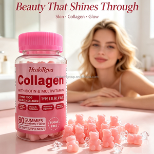 Complesso di bellezza in caramelle gommose OEM, biotina e collagene, gusto lampone, per la bellezza di pelle, articolazioni, capelli e unghie. - Product Image 1