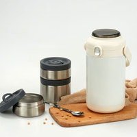 Haute qualité standard tiffin thermo vide alimentaire flacon pot isolation 3 compartiments en acier inoxydable boîte à lunch ensemble avec cuillère