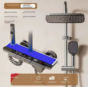Ensemble <span class=keywords><strong>de</strong></span> <span class=keywords><strong>douche</strong></span> mural au design moderne apparent, finition noir mat, pour appartement, hôtel et villa, avec pommeau <span class=keywords><strong>de</strong></span> <span class=keywords><strong>douche</strong></span> pluie et <span class=keywords><strong>barre</strong></span> coulissante - Product Image 4
