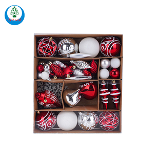 Juego de bolas de Navidad de plástico para decoración de árboles al aire libre para el hogar mixto colorido de varias formas - Product Image 4