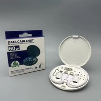 Nuevo Kit de Cables Multifuncional Portátil Mini de 60 Vatios, Caja de Almacenamiento, Carga Rápida de 60 W, Juego de Cables de Datos USB Tipo C 6 en 1