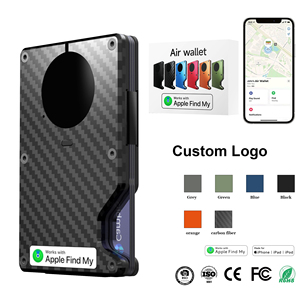 Findmy Mimi Anti-perdita cinturino porta carte di credito sottile di alta qualità piccoli portafogli in metallo con chiusura a Clip per telefoni Apple - Product Image 1