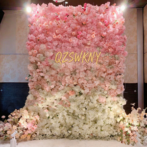 Panneau mural de fleurs artificielles européennes à installer facilement, rose, rouge, blanc, violet, pour Noël, mariage, événement, scène, fond photo - Product Image 5