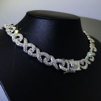 Collier Miami Link en forme de 8, en alliage de haute qualité, style Hip Hop, avec strass, chaîne cubaine, vente en gros, en stock, promotion
