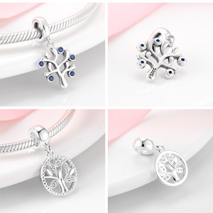 Wholesale <strong>Charm</strong> 925 925 Sterling Silver Amulet Family Tree Series Bracelet <strong>Charm</strong> DIY Jewelry Accessories - Product Image 4