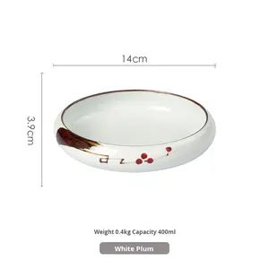 Bol à riz en céramique pour hôtel et restaurant Plat rond Assiette à dîner <span class=keywords><strong>Vaisselle</strong></span> Salade d'hirondelle Assiette alimentaire - Product Image 6