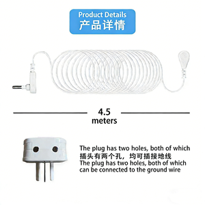 Câbles de mise à la terre <span class=keywords><strong>pour</strong></span> le dropshipping, cordon conducteur de 15 pieds, cordon de mise à la terre blanc certifié OEKO - Product Image 3