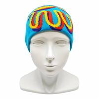 Bonnet d'hiver artistique en jacquard style graffiti, tricoté, tendance, avec revers, pour jeunes, streetwear urbain