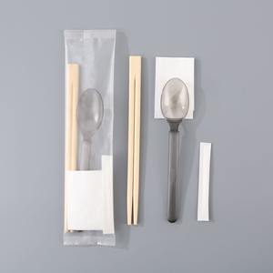 أدوات مائدة من الخيزران صديقة للبيئة تشمل عيدان الطعام والملعقة والمناديل وأعواد الأسنان للاستخدام اليومي والسفر - Product Image 2