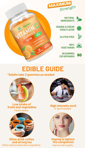 Bonbons gélifiés à la vitamine C, fabrication OEM personnalisée, fabricants de bonbons aromatisés à l'orange Winston, supplément pour l'éclat de la peau, gummies à la vitamine C - Product Image 5