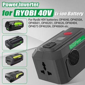 Convertisseur de puissance pour batterie <span class=keywords><strong>Ryobi</strong></span> 40V 200W DC 18V vers AC 110V 220V Convertisseur d'alimentation avec port USB Type C PD3.0 Lumière LED - Product Image 2