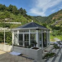Véranda en verre avec structure en aluminium étanche, directement de l'usine, pour terrasse extérieure, projets résidentiels et commerciaux, vente en gros et sur mesure