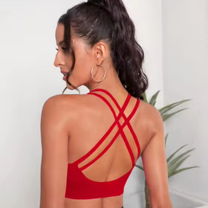 Reggiseno Sportivo da Donna Antiurto <span class=keywords><strong>Sexy</strong></span> con Schiena Scoperta Top Sportivo Traspirante per Fitness Corsa Palestra Canotta Senza Cuciture alla Moda Imbottita - Product Image 5