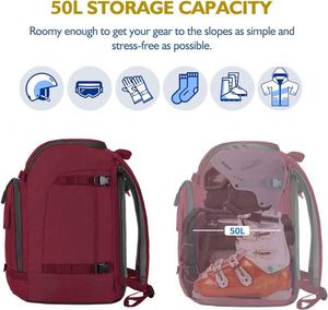 Mochila de Esquí con Bolsa de Almacenamiento para Equipo de Snowboard, Ideal para Excursiones de Esquí - Product Image 3