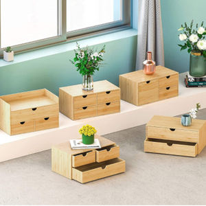 Tiroirs de bureau multifonctionnels à double étage en bambou pour le salon et la cuisine <span class=keywords><strong>Organisateur</strong></span> magnétique de rangement pour cartes de <span class=keywords><strong>bijoux</strong></span> cosmétiques divers - Product Image 2