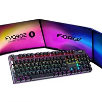 Clavier mécanique 302 avec rétroéclairage RVB, étanche, interrupteurs bleus, style punk, souris filaire en alliage d'aluminium, ensemble de jeu USB pour PC Esports