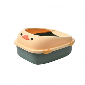 <strong>Plastic</strong> Open &amp; Semi Enclosed <strong>Cat</strong> Litter <strong>Box</strong> Large Splash Proof Eco-friendly <strong>Cat</strong> Toilet Anti Cute <strong>Cat</strong> Litter <strong>Box</strong> with Sand - Product Image 5