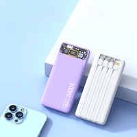 Power Bank 20000mAh Pengisian Cepat, Hadiah Promosi, Baterai Luar Ruangan OEM untuk Ponsel Dilengkapi Kabel