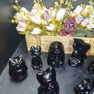 Cabezas de Dragón de Obsidiana Negra Talladas, Cristales Naturales de Alta Calidad, Artesanías de Calaveras Curativas, Regalos para el Hogar, Precio al por Mayor - Product Image 4