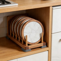 Ensemble de dessous-de-verre en marbre blanc naturel GL, ensemble de dessous-de-verre ronds en marbre pour la maison et la cuisine