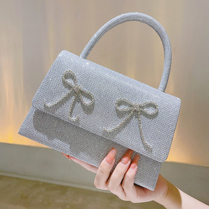 Bolso de mano de lujo para mujer, para boda, fiesta, graduación, con purpurina, brillante, con flores y pedrería, tipo clutch, para cena, noche, con solapa - Product Image 4