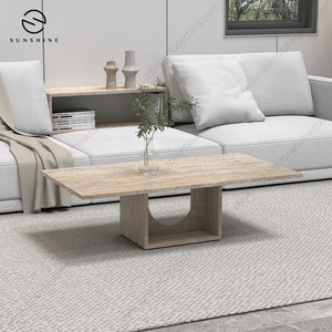 Mesa de Centro Moderna Minimalista de Mármol con Base en Forma de U para Muebles de Sala de Estar - Product Image 4