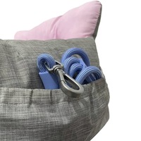 Coussin de voiture pour chien imperméable et pliable avec sangle de sécurité et appuie-tête, en tissu Oxford lavable, pour transport en voyage