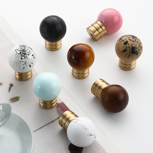 Brass Ball Cabinet Handles Round Minimalist Wardrobe Drawer <b>Knobs</b> Durable For Furniture - Product Image 2