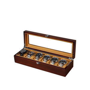 Hộp Đồng Hồ Bằng Gỗ Bóng Sang Trọng Tùy Chỉnh Quà Tặng Lót Nhung Gỗ Hộp Trưng Bày Đồng Hồ Bằng Gỗ Có Nắp Thủy Tinh Kiểu Đồng Hồ Vỏ Sò - Product Image 5