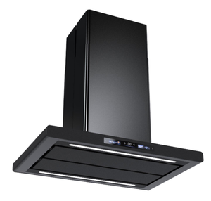 <span class=keywords><strong>Cappa</strong></span> aspirante moderna a isola, in vetro temperato nero con display LED - Product Image 2