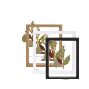Cadre photo flottant en MDF avec verre double face, impression typographique 6 couleurs, fleurs pressées, spécimens d'art A4 - Product Image 1
