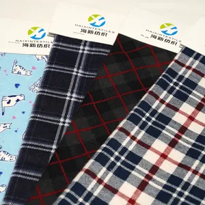 Dyed 100% Cotton Plaid Flannel Fabric with low price Flannel Polyester Fleece Fabric