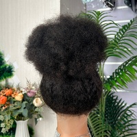 Peluca Afro de Encaje 360 de Lujo a Precio de Fábrica, Cabello Humano Virgen Brasileño con Ondas Naturales, Pre-Desplumada, Sin Pegamento, Frontal