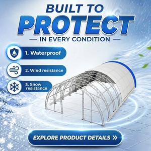 Tente de stockage modulaire robuste en acier avec structure en PVC pour entrepôt et abri de stockage d'équipements - Product Image 2