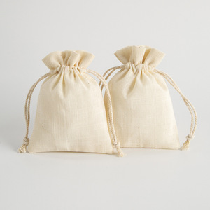 Bamboo Joint Cotton <b>Drawstring</b> Bags 8x10cm 15x20cm Jewelry Packaging <b>Bracelet</b> Bangle Storage Rectangular Original Color Fabric - Product Image 1