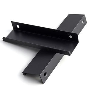 خزانة مطبخ من سبائك الألومنيوم من Oukali ، أخفى حافة الإصبع ، أسود غير لامع - Product Image 5