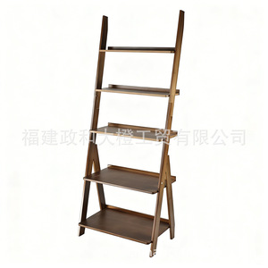 Nan Bamboo Ladder <b>Shelf</b> 5 Layers Standing Type Multifunctional Home Living Room Bookshelf Storage Display <b>Rack</b> - Product Image 5